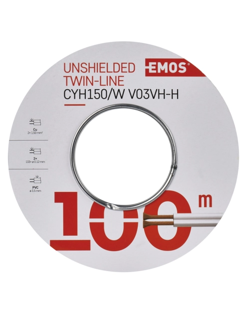 Zdjęcie: Przewód nieekranowany 1,50 biały, 100m EMOS