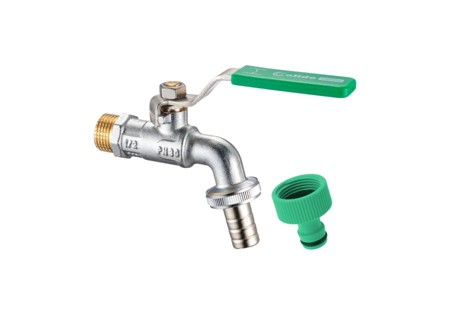 Zdjęcie: Zawór na zawieszce kulowy czerpalny 3/4"x3/4"x20 szybkozłącze CALIDO