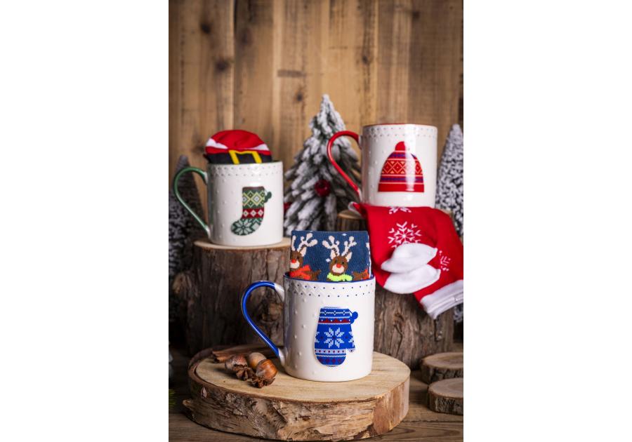 Zdjęcie: Zestaw kubek świąteczny 500 ml granatowy ze skarpetkami ALTOM DESIGN