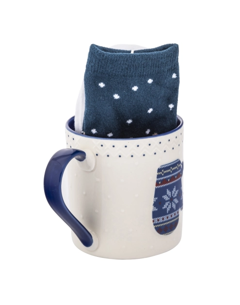 Zdjęcie: Zestaw kubek świąteczny 500 ml granatowy ze skarpetkami ALTOM DESIGN