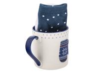 Zdjęcie: Zestaw kubek świąteczny 500 ml granatowy ze skarpetkami ALTOM DESIGN