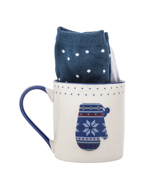 Zdjęcie: Zestaw kubek świąteczny 500 ml granatowy ze skarpetkami ALTOM DESIGN