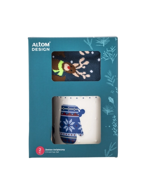 Zdjęcie: Zestaw kubek świąteczny 500 ml granatowy ze skarpetkami ALTOM DESIGN