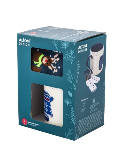 Zdjęcie: Zestaw kubek świąteczny 500 ml granatowy ze skarpetkami ALTOM DESIGN