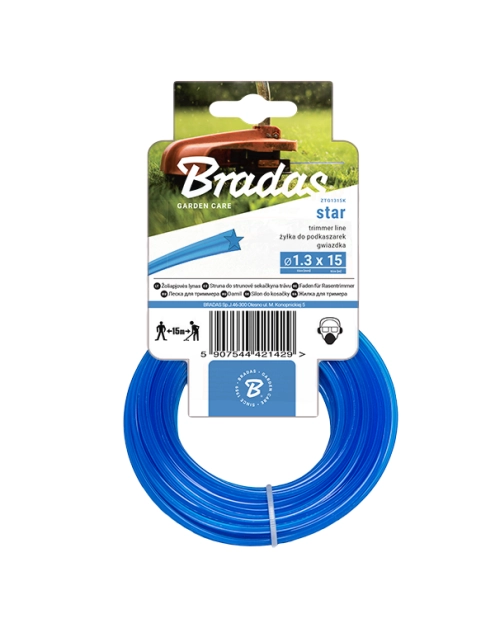 Zdjęcie: Żyłka Trimmer gwiazdka 3,0 mm x 15 m, karta BRADAS