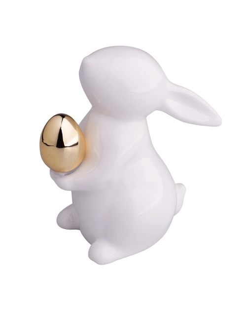 Zdjęcie: Figurka Zając biały ze złotym jajkiem 8x5,5x9cm ALTOMDESIGN