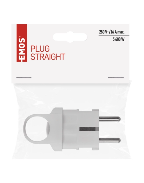 Zdjęcie: Wtyczka prosta z uchwytem biała EMOS