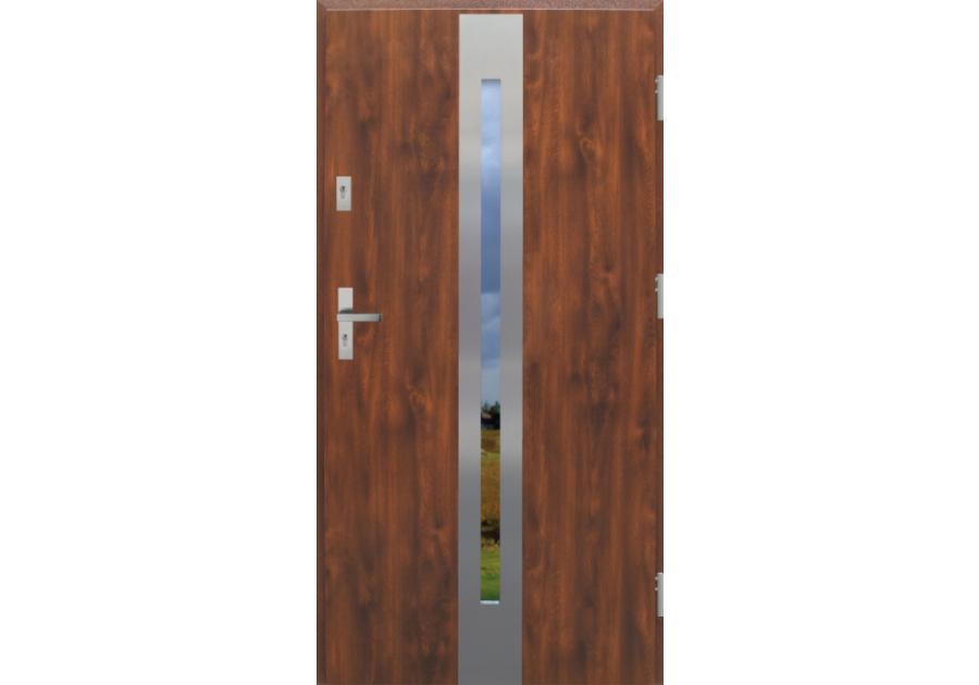 Zdjęcie: Drzwi zewnętrzne stalowo-drewniane Disting Otello 12 Dąb złoty 80 cm prawe KR CENTER
