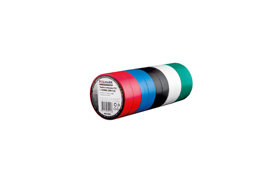 Zdjęcie: Taśma elektroizolacyjna 0,13x 15 mm - 10 m mix kolorów POLMARK