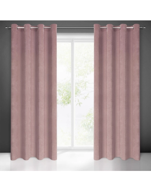Zdjęcie: Zasłona gotowa Eliza 140 x 250 cm pudrowy róż EUROFIRANY