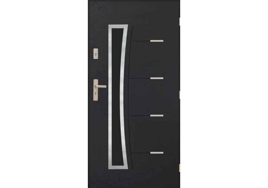 Zdjęcie: Drzwi zewnętrzne bristol antracyt 80p komplet PANTOR