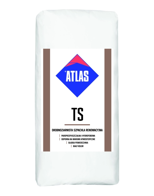 Zdjęcie: Szpachla renowacyjna TS drobnoziarnista 25 kg ATLAS