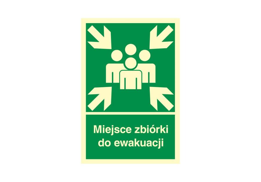 Zdjęcie: Oznaczenie "Miejsce zbiorki do ewakuacji" 15x22,2 cm METRO