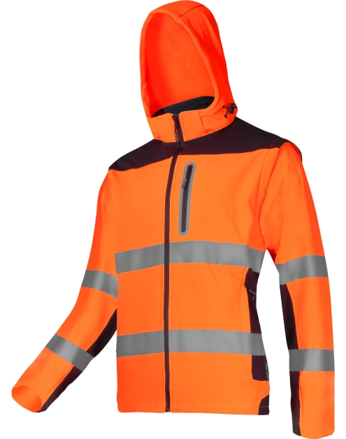 Zdjęcie: Softshell ostrzegawcza z odpinanymi rękawami, pomarańczowe, M, CE, LAHTI PRO