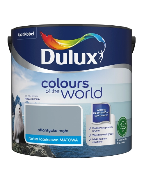 Zdjęcie: Farba do wnętrz Kolory Świata 2,5 L atlantycka mgła DULUX