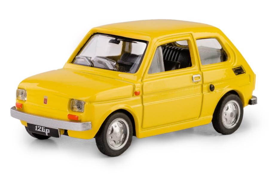 Zdjęcie: Model metalowy Prl Fiat 126P żółty DAFFI