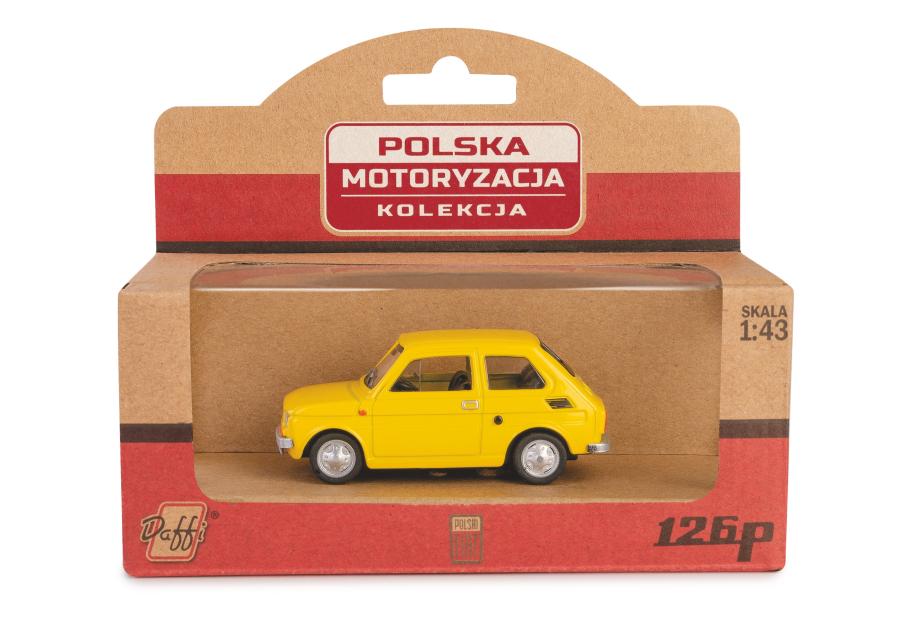 Zdjęcie: Model metalowy Prl Fiat 126P żółty DAFFI