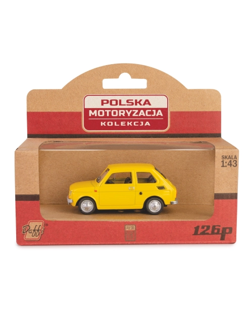 Zdjęcie: Model metalowy Prl Fiat 126P żółty DAFFI