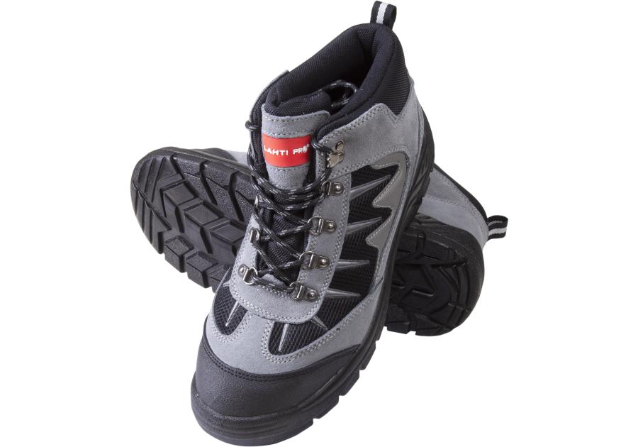 Zdjęcie: Trzewiki zamsz/dzianina szaro-czarne, s1p sra, 39, CE, LAHTI PRO