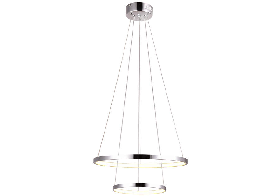 Zdjęcie: Lampa sufitowa wisząca Lune 43 W okragła podwójna chrom CANDELLUX