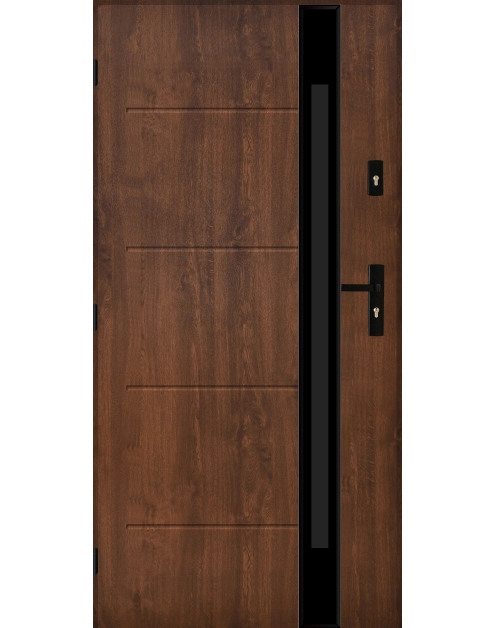 Zdjęcie: Drzwi zewnętrzne andromeda orzech 90l komplet PANTOR