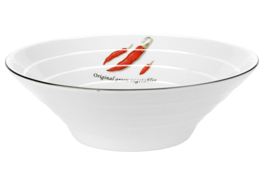 Zdjęcie: Salaterka Toskania z porcelany New Bone fi 19,5 cm wzór 2 Paprika DECOR