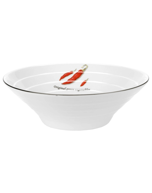 Zdjęcie: Salaterka Toskania z porcelany New Bone fi 19,5 cm wzór 2 Paprika DECOR