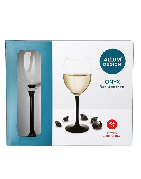 Zdjęcie: Komplet 6 kieliszków Onyx  Wino Białe 250 ml ALTOMDESIGN