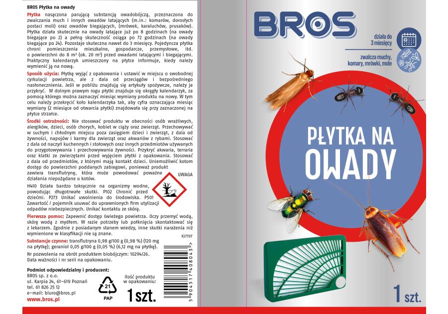 Zdjęcie: Płytka na owady BROS