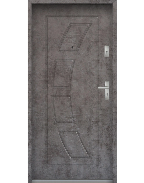 Zdjęcie: Drzwi wejściowe do mieszkań Bastion T-17 Beton ołówkowy 80 cm lewe OSPŁ KR CENTER