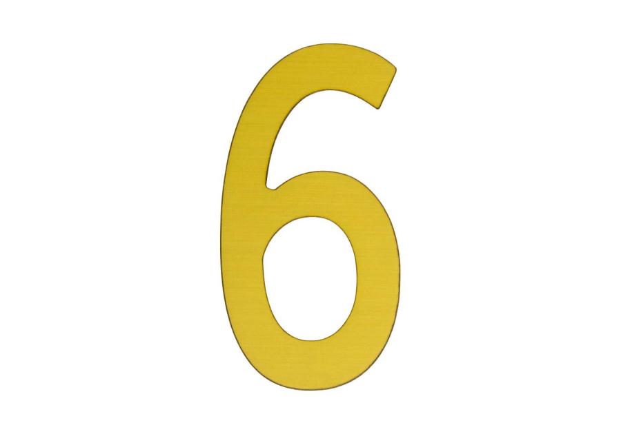 Zdjęcie: Cyfra 6 samoprzylepna 50 mm złoty szczotkowany METRO