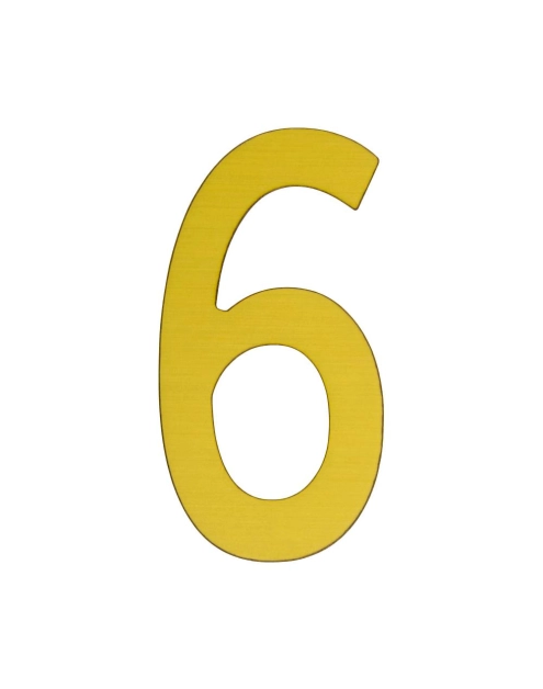 Zdjęcie: Cyfra 6 samoprzylepna 50 mm złoty szczotkowany METRO