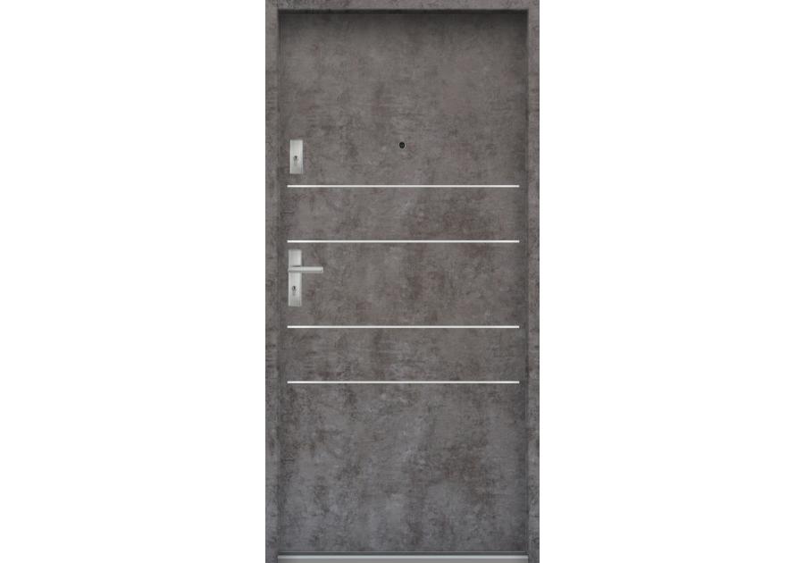 Zdjęcie: Drzwi wejściowe do mieszkań Bastion A-30 Beton ołówkowy 80 cm (NW) prawe ODO KR CENTER
