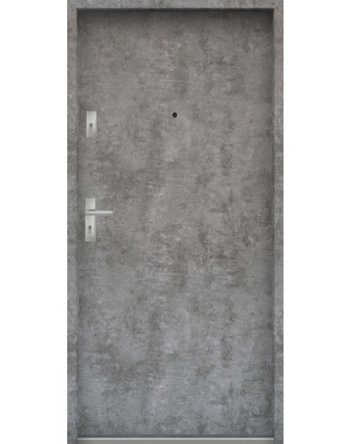 Zdjęcie: Drzwi wejściowe do mieszkań Bastion N-02 Beton srebrny 80 cm prawe OSPŁ KR CENTER