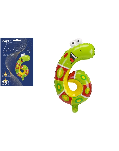 Zdjęcie: Balon foliowy LGP 40 cm Animals Cyfra 6 DECOR