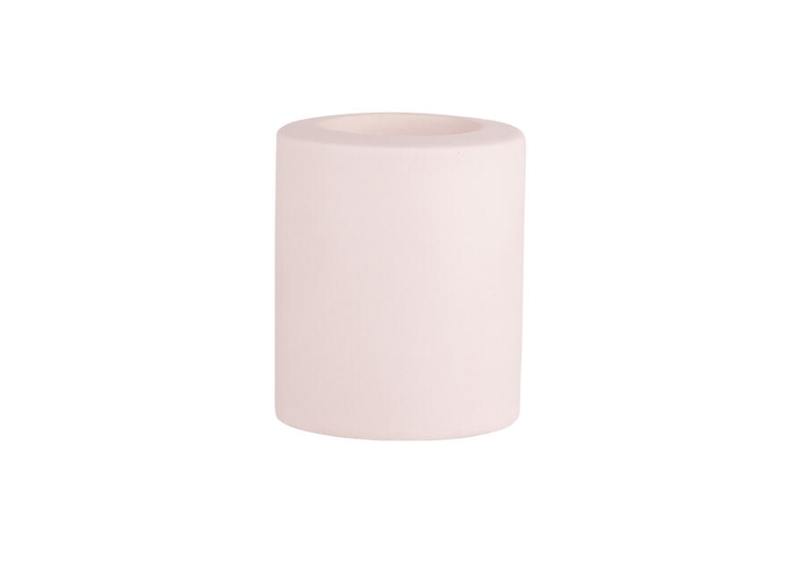 Zdjęcie: Świecznik ceramiczny 6,5x6,5x8cm pudrowy róż ALTOMDESIGN