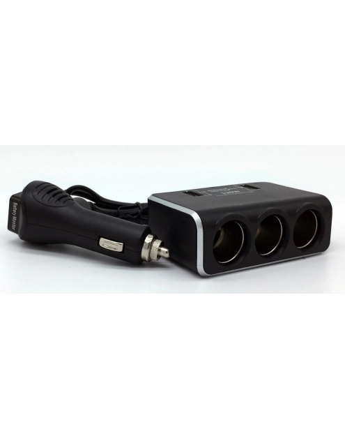Zdjęcie: Rozgałęźnik gniazda zapalniczki na 3x gniazdo zapalniczki + 2x port USB z monitorem napięcia LB01