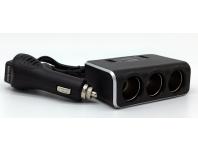 Zdjęcie: Rozgałęźnik gniazda zapalniczki na 3x gniazdo zapalniczki + 2x port USB z monitorem napięcia LB01