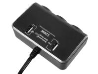 Zdjęcie: Rozgałęźnik gniazda zapalniczki na 3x gniazdo zapalniczki + 2x port USB z monitorem napięcia LB01