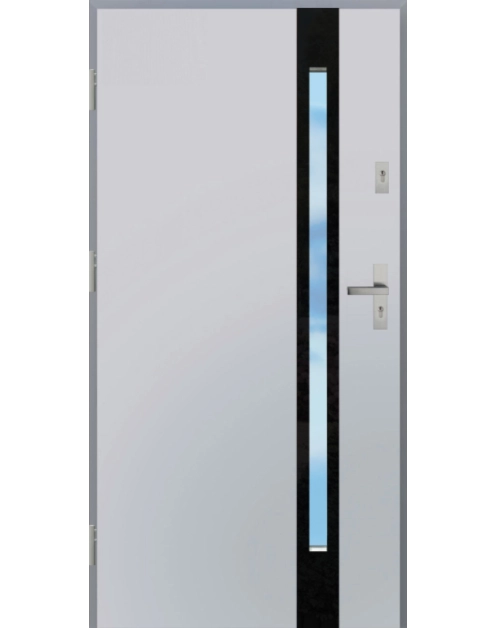 Zdjęcie: Drzwi zewnętrzne stalowo-drewniane Disting Ezio 12B Biały 90 cm lewe KR CENTER
