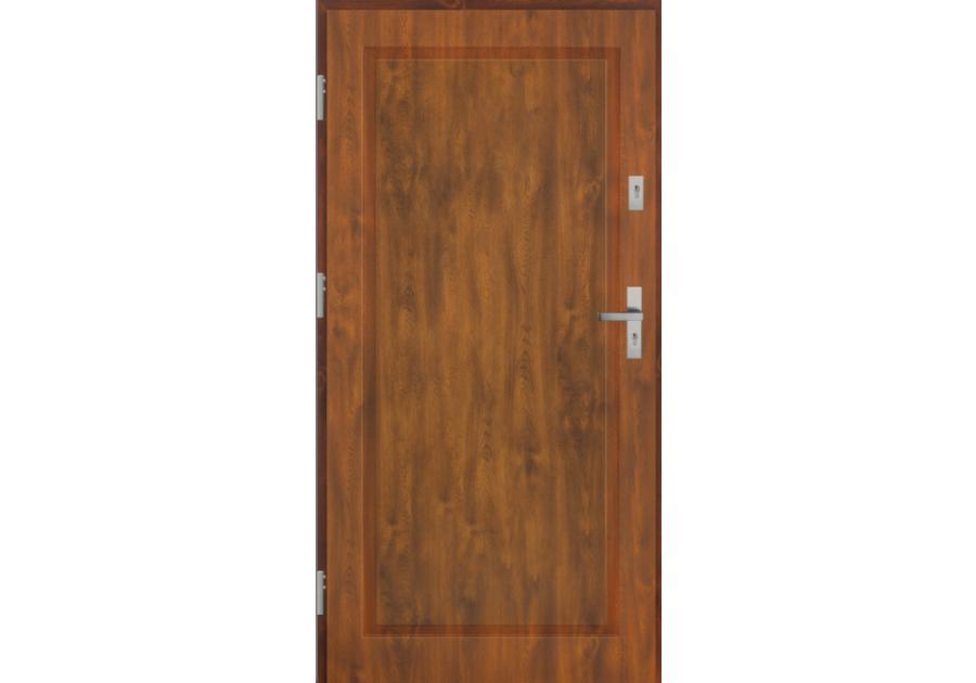 Zdjęcie: Drzwi zewnętrzne stalowo-drewniane Disting Mario 01 Dąb złoty 90 cm lewe KR CENTER