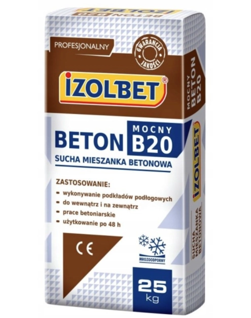 Zdjęcie: Beton B20 mocny 25 kg IZOLBET