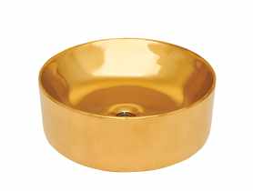 Umywalka nablatowa Kos Trend 42 cm okrągła, złota INVENA