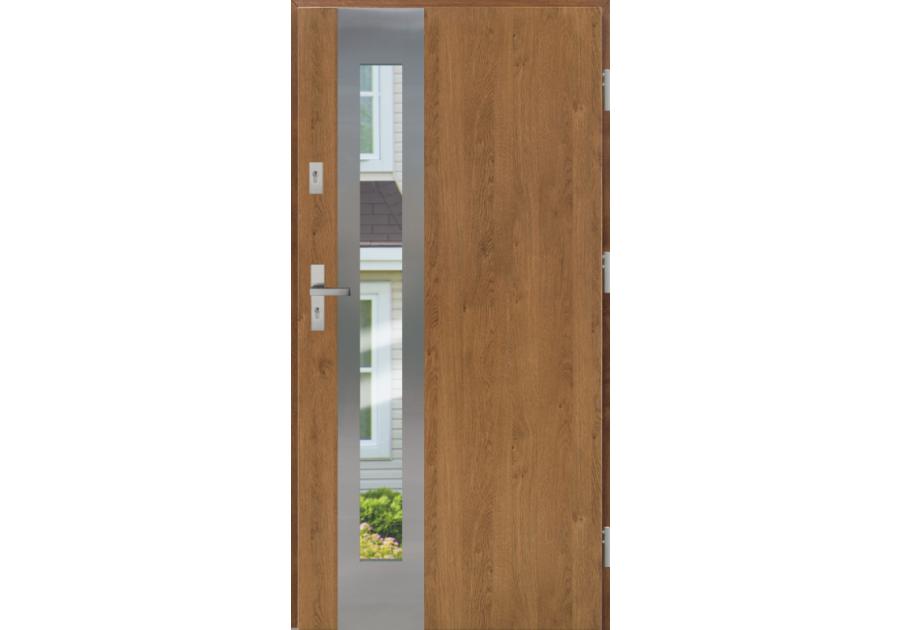 Zdjęcie: Drzwi zewnętrzne stalowo-drewniane Disting Otello 05B Winchester 90 cm prawe KR CENTER