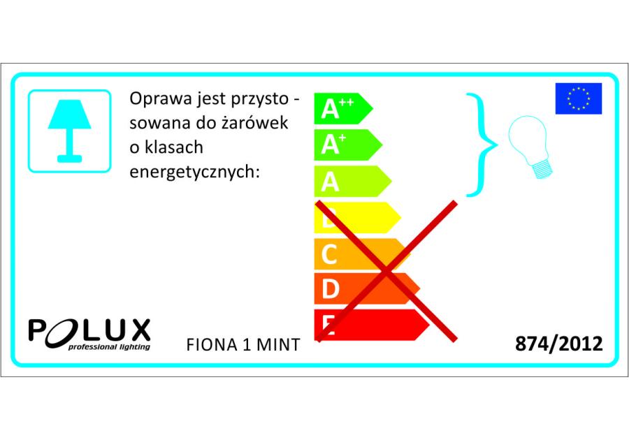 Zdjęcie: Kinkiet Fiona E14 mięta POLUX