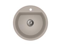 Zdjęcie: Zlewozmywak granitowy Oval 1-komorowy szary, bez ociekacza, 51x21,5 cm syfon manualny MILÓ