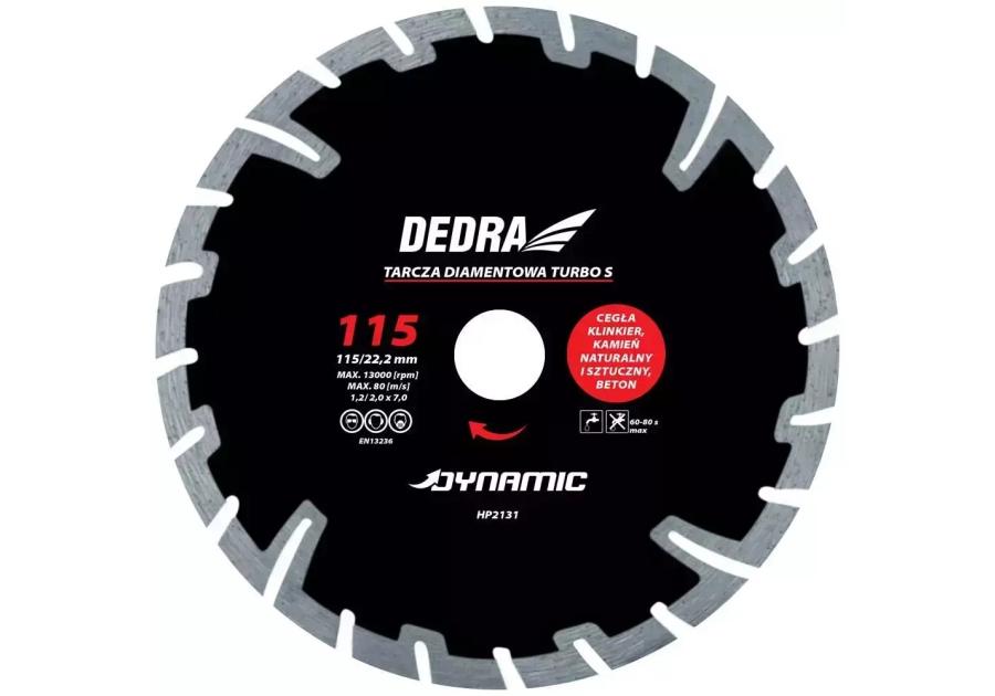 Zdjęcie: Tarcza diamentowa TURBO S  230 mm/22,2 mm DEDRA