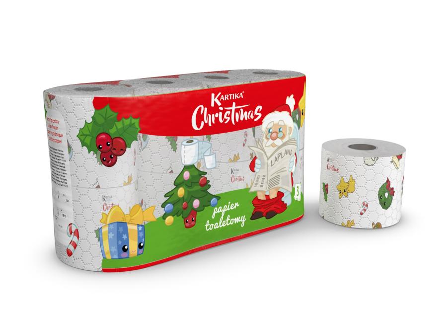 Zdjęcie: Papier toaletowy Christmas 8 rolek KARTIKA