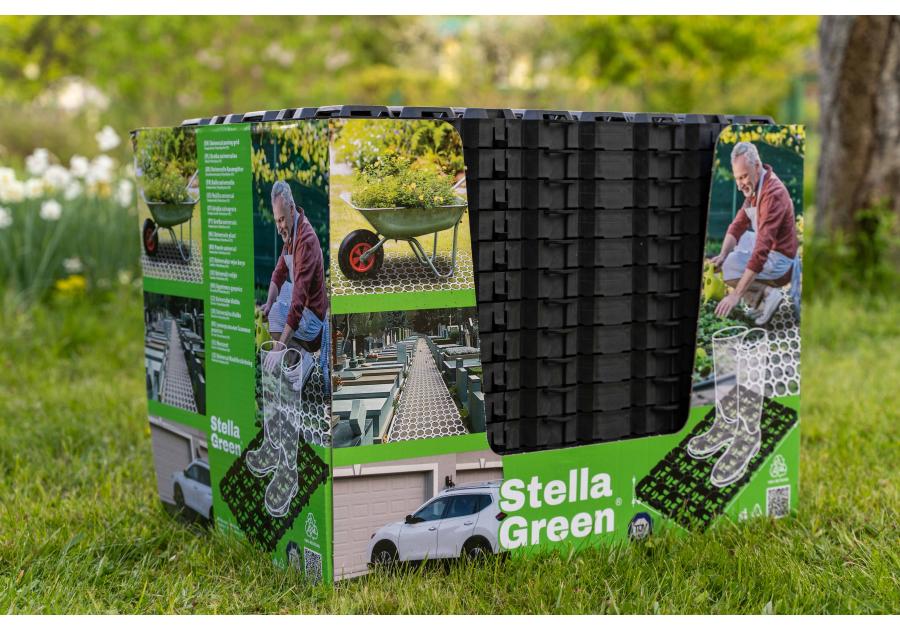 Zdjęcie: Kratka trawnikowa 60x40x4 cm czarna STELLA GREEN