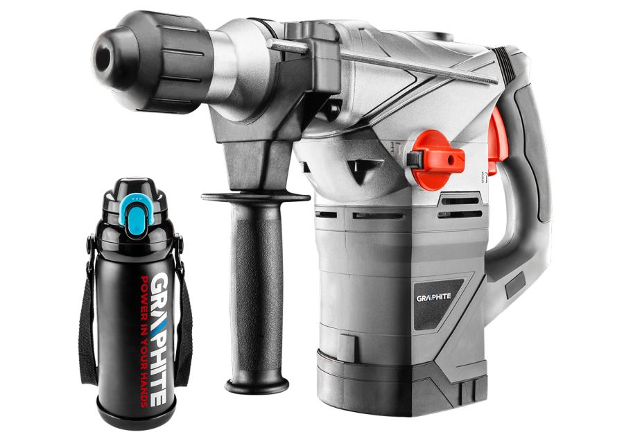 Zdjęcie: Młot udarowy SDS+ 1500 W, walizka + termos  GRAPHITE